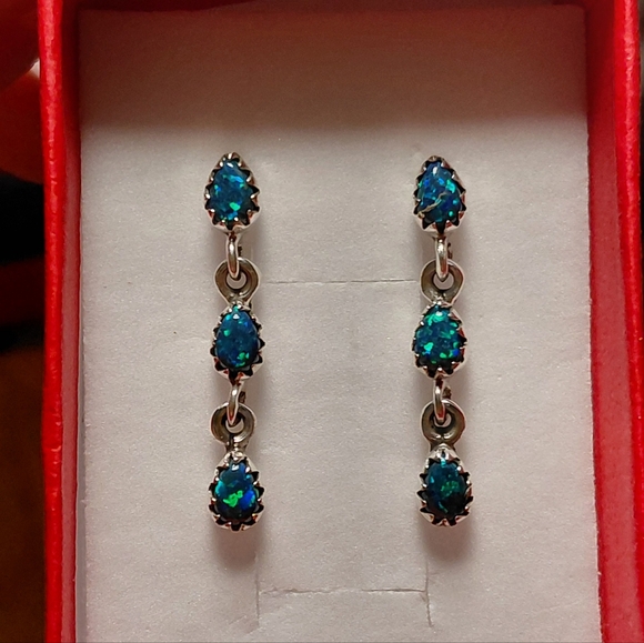 Jewelry - Elegant Aurora Opal Drop Earrings